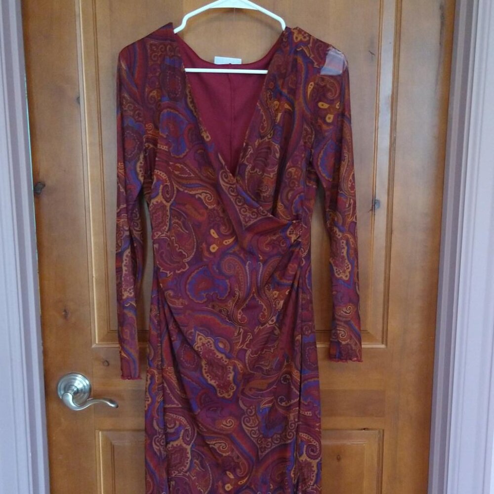 Maroon Paisley Dress